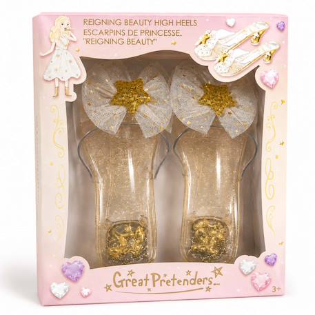 Chaussures de princesse enfant à talons magiques reigning beauty Or+Rose 6 - vertbaudet enfant 