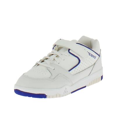 Baskets enfant en cuir Blanc, bleu 2 - vertbaudet enfant 