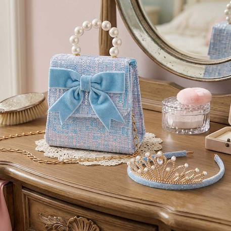 Sac à main enfant avec serre tête princesse mademoiselle Bleu+Rose 3 - vertbaudet enfant 