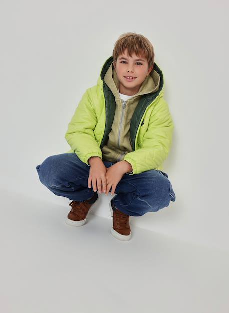 Parka garçon tissu technique réversible Vert 2 - vertbaudet enfant 