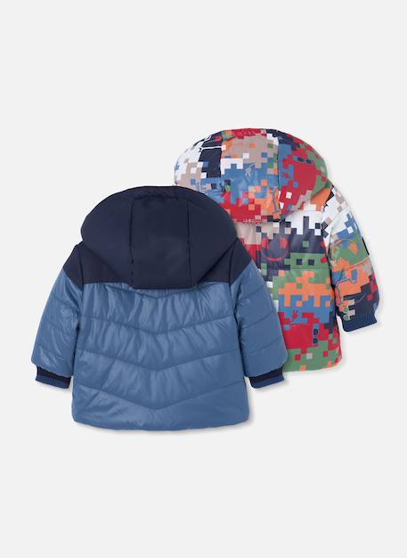 Parka garçon réversible Bleu 4 - vertbaudet enfant 
