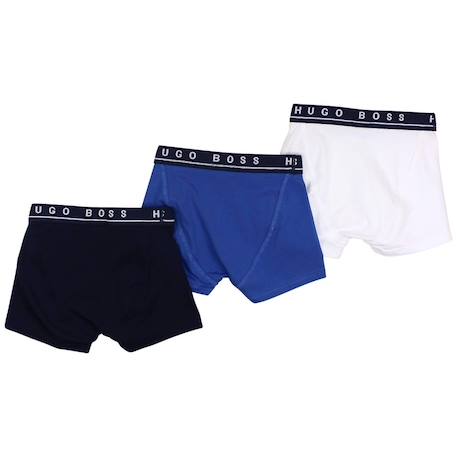 Boxer enfant en coton Bleu et blanc 2 - vertbaudet enfant 