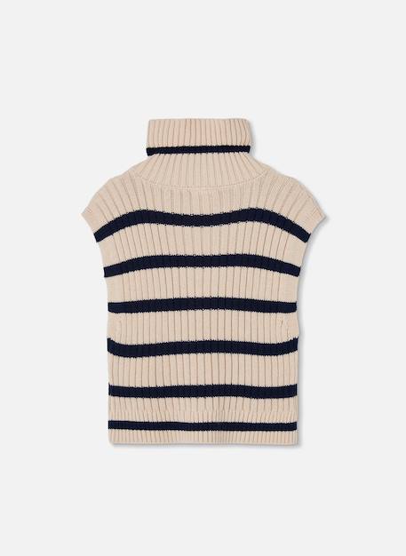 Pull sans manches fille avec coeur brodé Blanc 3 - vertbaudet enfant 