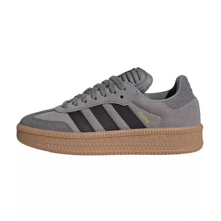Baskets enfant en cuir Gris, noir, gum 1 - vertbaudet enfant 