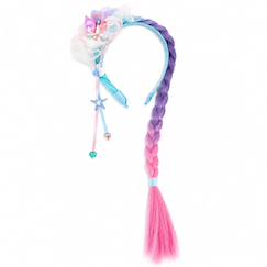 Jouet-Jeux d'imitation-Déguisements-Serre-tête sirène enfant avec longue tresse colorée