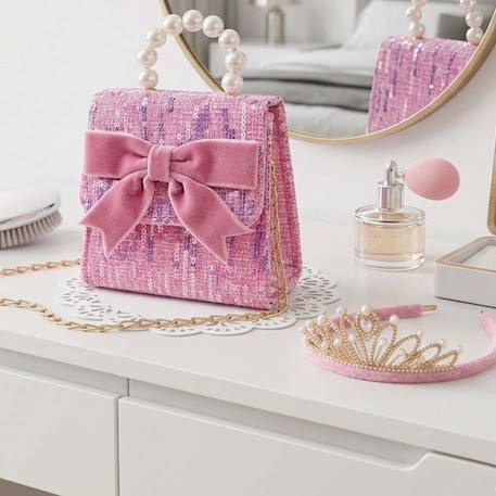 Sac à main enfant avec serre tête princesse mademoiselle Bleu+Rose 7 - vertbaudet enfant 