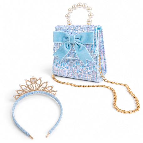 Sac à main enfant avec serre tête princesse mademoiselle Bleu+Rose 2 - vertbaudet enfant 