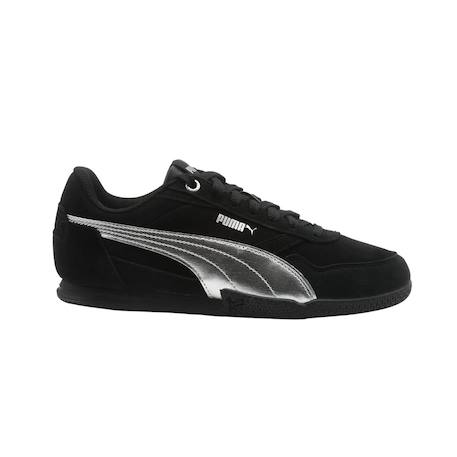Baskets fille en cuir Noir, argent 3 - vertbaudet enfant 