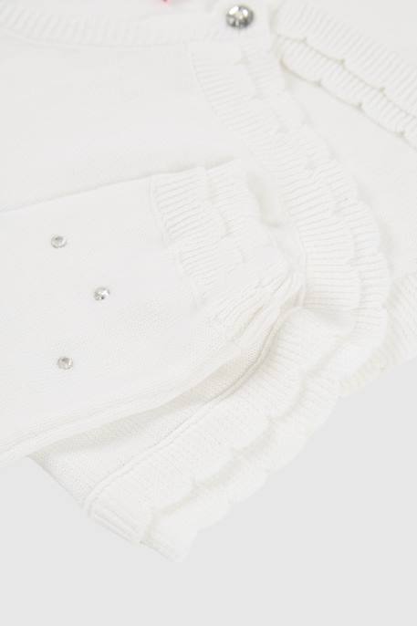 Gilet fille à manches longues Blanc 4 - vertbaudet enfant 