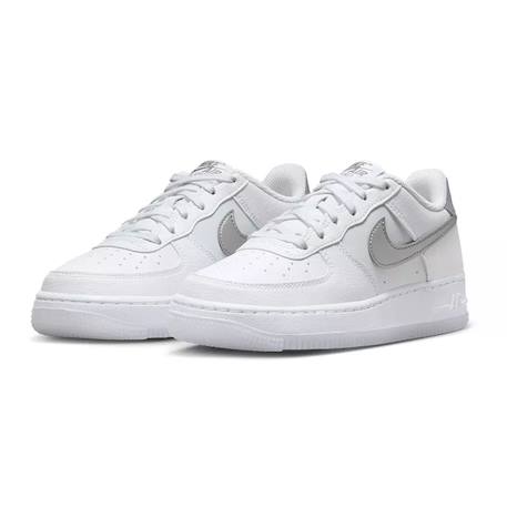 Baskets enfant en cuir Blanc/gris 2 - vertbaudet enfant 