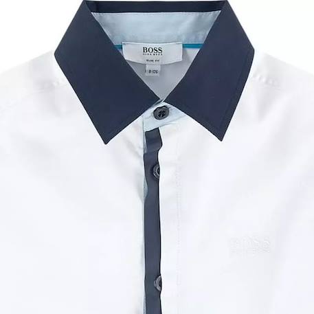 Chemise enfant en coton Blanc, bleu+Bleu marine, blanc 3 - vertbaudet enfant 