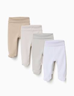 Bébé-Pantalon, jean-Lot de 4 pantalons à pieds en coton peigné
