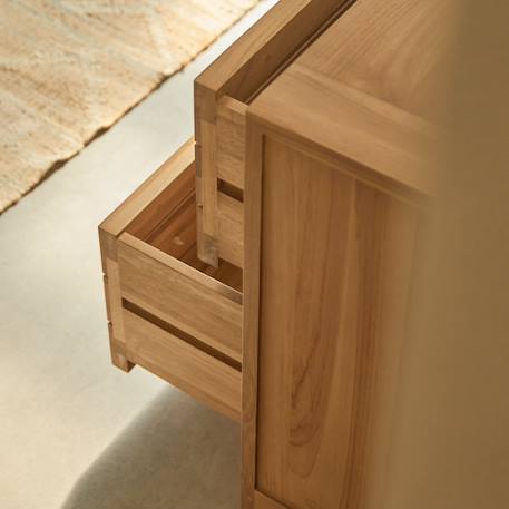 Commode enfant en bois de teck 2 tiroirs minimalys Naturel 5 - vertbaudet enfant 