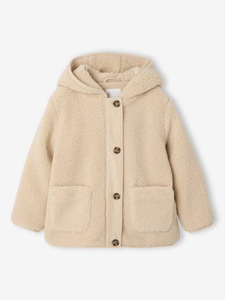 Manteau fille à capuche écru 1 - vertbaudet enfant 