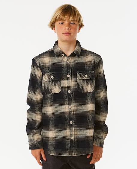 Chemise manches longues en flanelle count enfant Kaki rock+Taupe 5 - vertbaudet enfant 