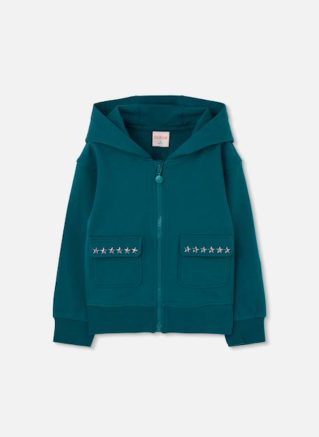 Veste fille en molleton avec étoiles Vert 3 - vertbaudet enfant 