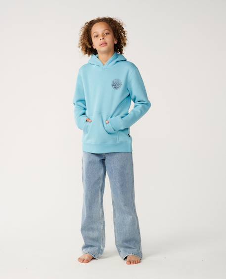 Sweat à capuche wetsuit icon enfant Aloe+Dark navy+Gris chiné+Marine/blanc+Os+Vert herbe+Wave pool 36 - vertbaudet enfant 