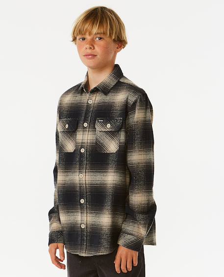 Chemise manches longues en flanelle count enfant Kaki rock+Taupe 6 - vertbaudet enfant 