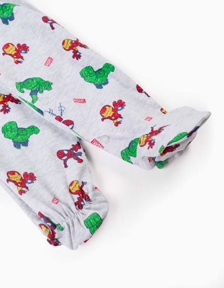 Dors-bien à manches longues en coton avec imprimés marvel Gris clair 4 - vertbaudet enfant 