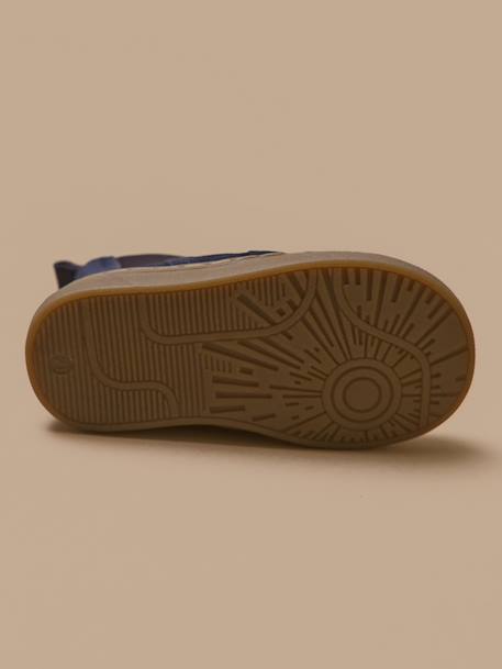 Boots chelsea bout fleuri cuir bébé Camel+Marine 10 - vertbaudet enfant 