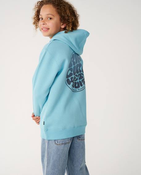 Sweat à capuche wetsuit icon enfant Aloe+Dark navy+Gris chiné+Marine/blanc+Os+Vert herbe+Wave pool 38 - vertbaudet enfant 