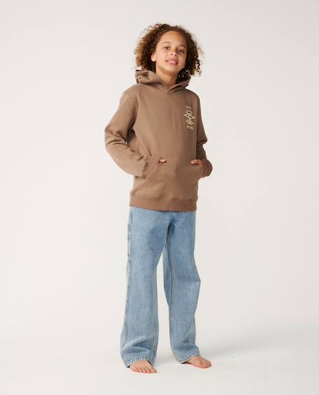 Sweat à capuche search icon enfant Blue green+Noir+Walnut 17 - vertbaudet enfant 