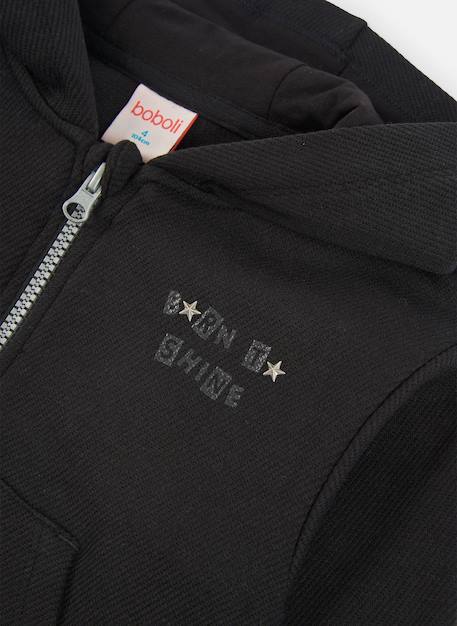 Veste fille en maille avec capuche Noir 3 - vertbaudet enfant 