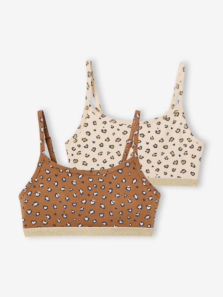Lot de 2 brassières fille beige 1 - vertbaudet enfant 
