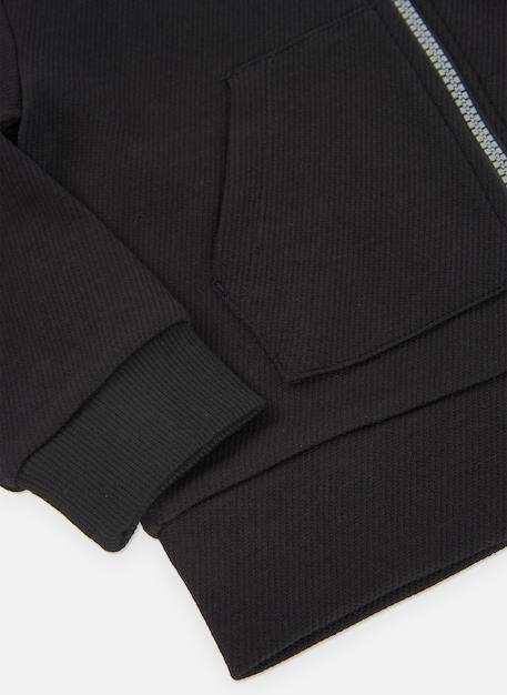 Veste fille en maille avec capuche Noir 4 - vertbaudet enfant 