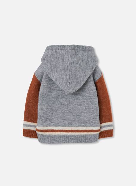 Veste garçon en maille à capuche Gris 3 - vertbaudet enfant 