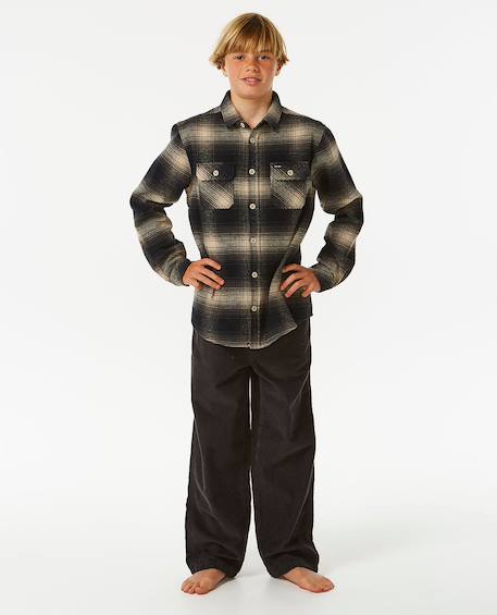Chemise manches longues en flanelle count enfant Kaki rock+Taupe 8 - vertbaudet enfant 