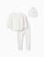 Ensemble 3 pièces en maille de coton Blanc 1 - vertbaudet enfant 
