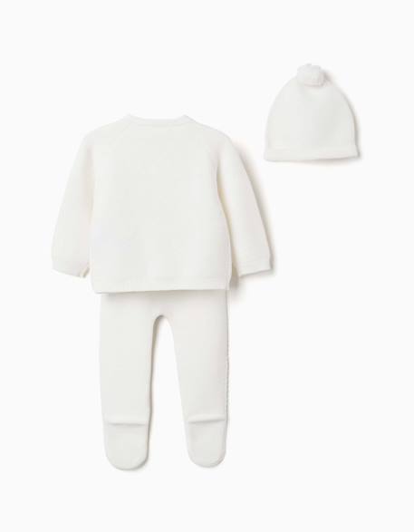 Ensemble 3 pièces en maille de coton Blanc 2 - vertbaudet enfant 