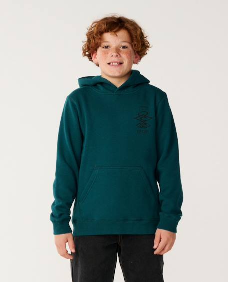 Sweat à capuche search icon enfant Blue green+Noir+Walnut 3 - vertbaudet enfant 