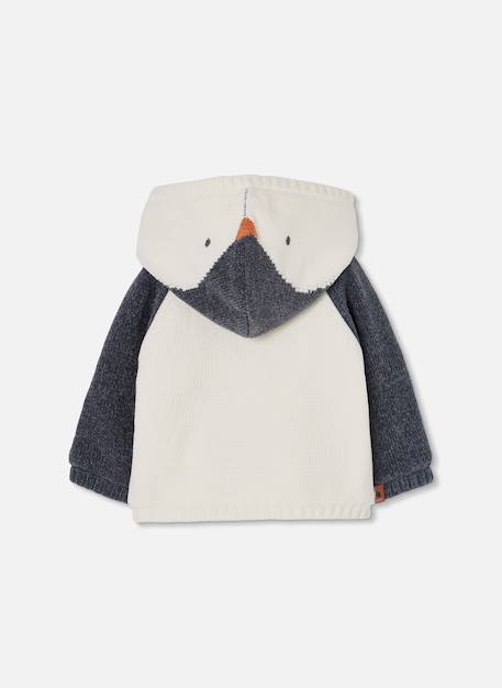 Veste bébé en maille à capuche combinée Blanc 4 - vertbaudet enfant 