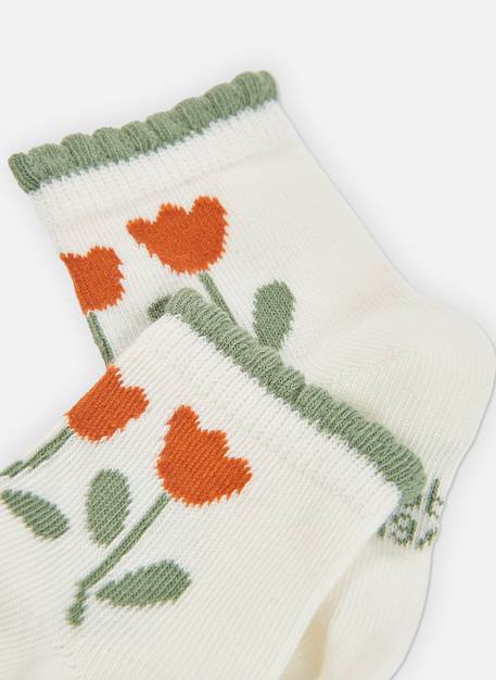 Lot de 3 paires de chaussettes à imprimé fleuri Vert 3 - vertbaudet enfant 