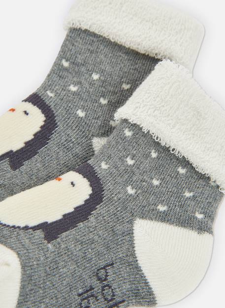 Lot de 3 paires de chaussettes bébé avec pingouin Gris 3 - vertbaudet enfant 