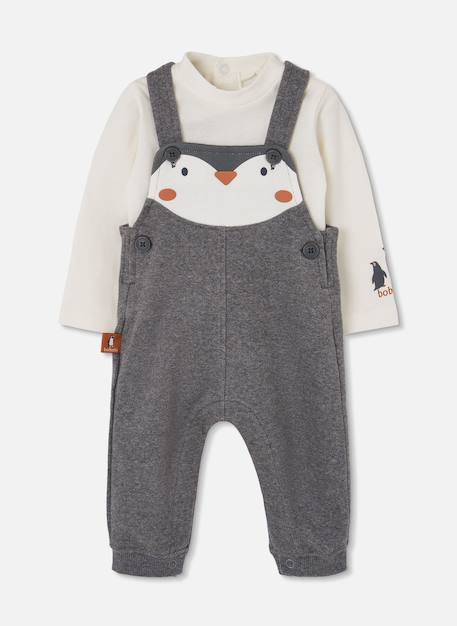 Ensemble bébé garçon imprimé pingouin Gris 2 - vertbaudet enfant 