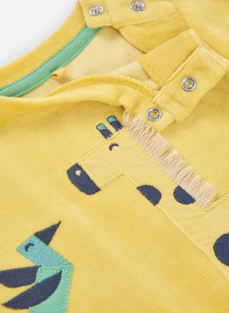 Pyjama bébé brodée de girafes et éléphants Jaune 3 - vertbaudet enfant 