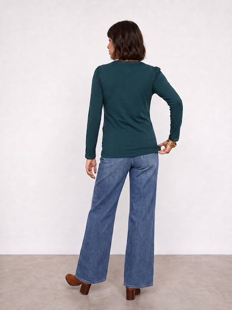 T-shirt grossesse et allaitement manches longues vert sapin 4 - vertbaudet enfant 