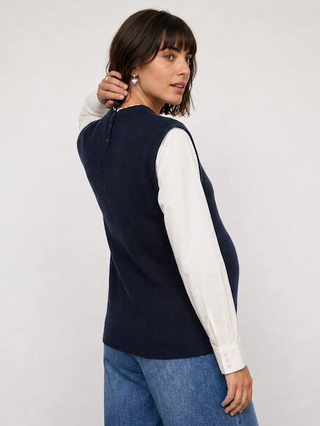 Pull de grossesse col volant marine 6 - vertbaudet enfant 