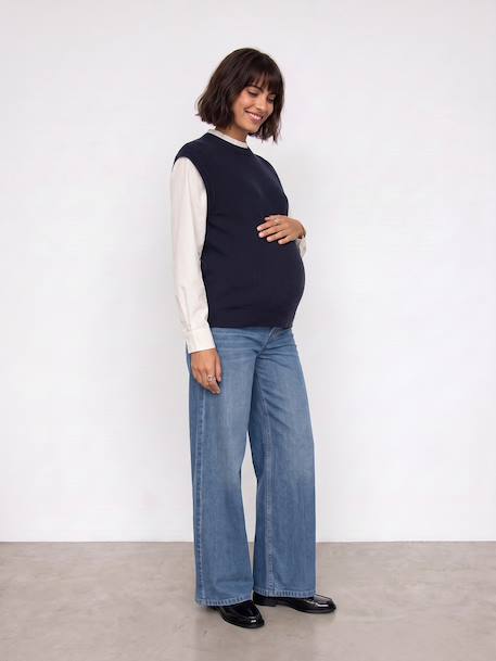 Pull de grossesse col volant marine 3 - vertbaudet enfant 