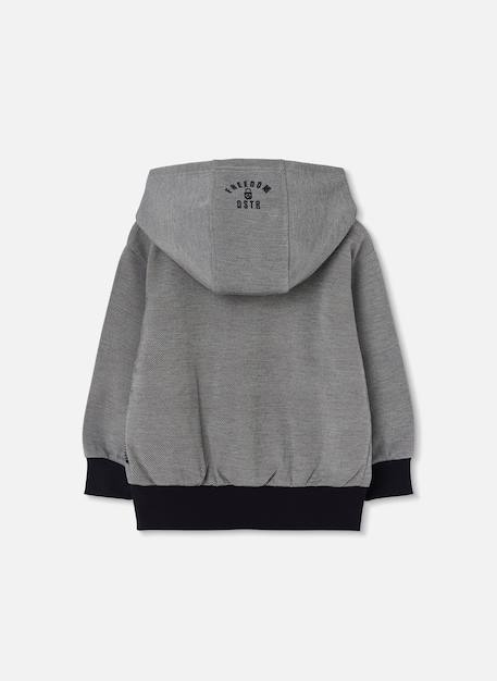Sweat zippé garçon en maille à capuche Noir 3 - vertbaudet enfant 