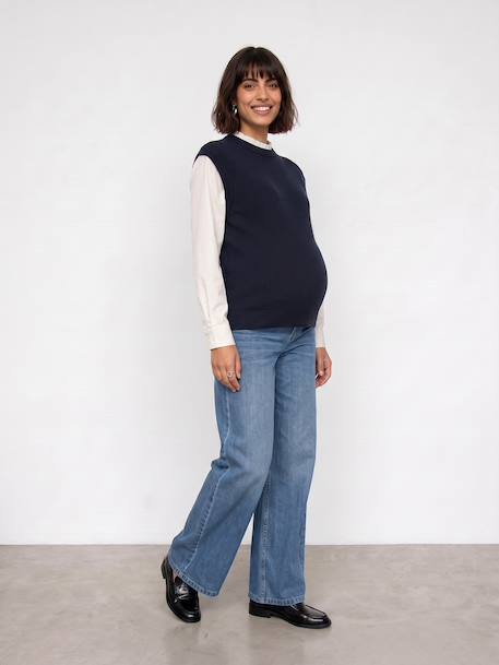 Pull de grossesse col volant marine 5 - vertbaudet enfant 