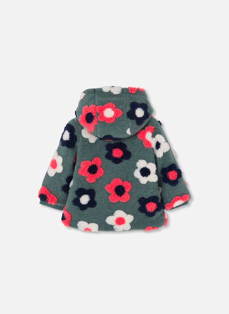 Manteau fille molleton imprimé fleurs Vert 4 - vertbaudet enfant 