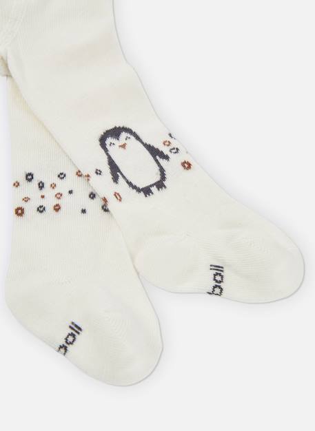 Collants bébé imprimé pingouin Blanc 3 - vertbaudet enfant 