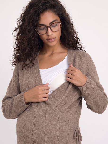 Gilet cache coeur grossesse allaitement taupe 8 - vertbaudet enfant 