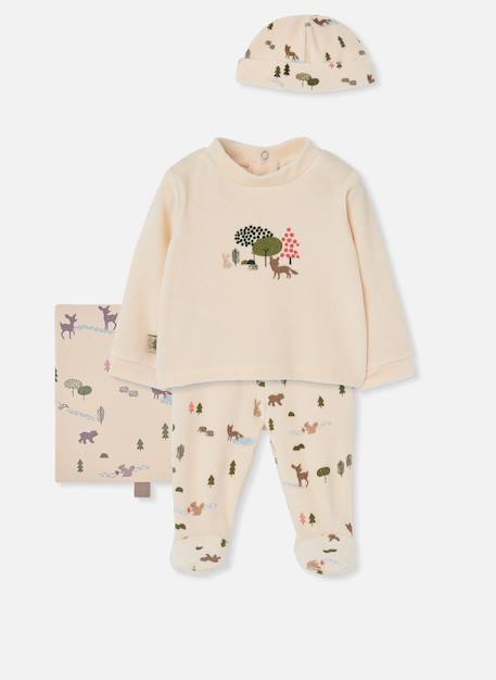 Bébé-Ensemble-Ensemble maille bébé imprimé forêt animaux