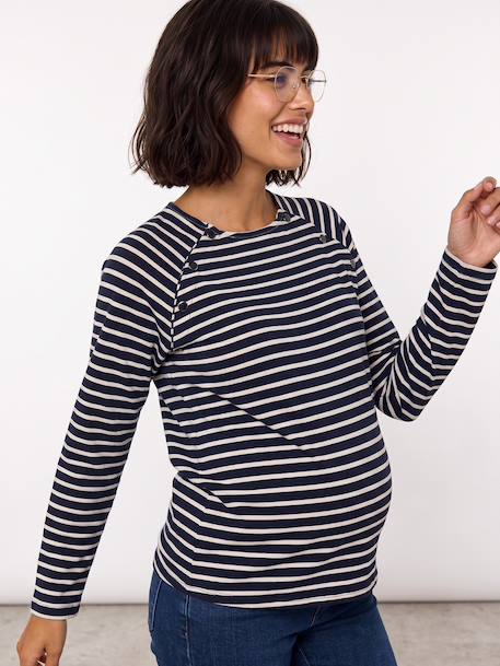 T-shirt grossesse et allaitement marine 6 - vertbaudet enfant 