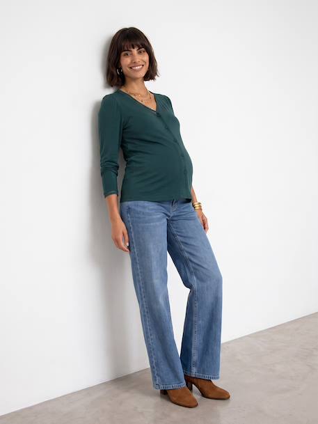 T-shirt grossesse et allaitement manches longues vert sapin 2 - vertbaudet enfant 